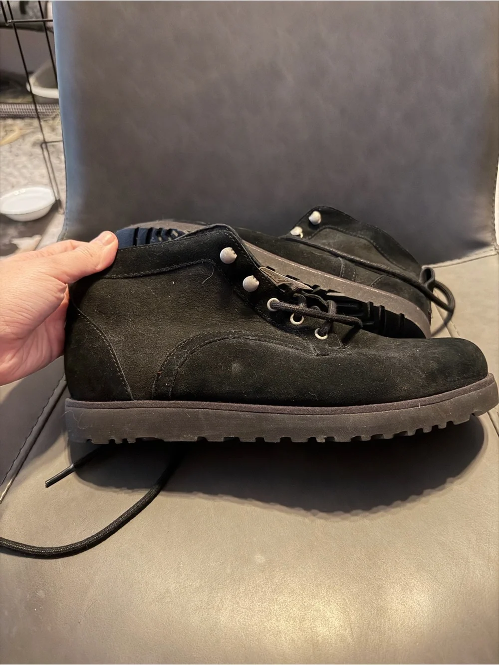 UGG Women’s Black Suede Lace-Up Ankle Boots